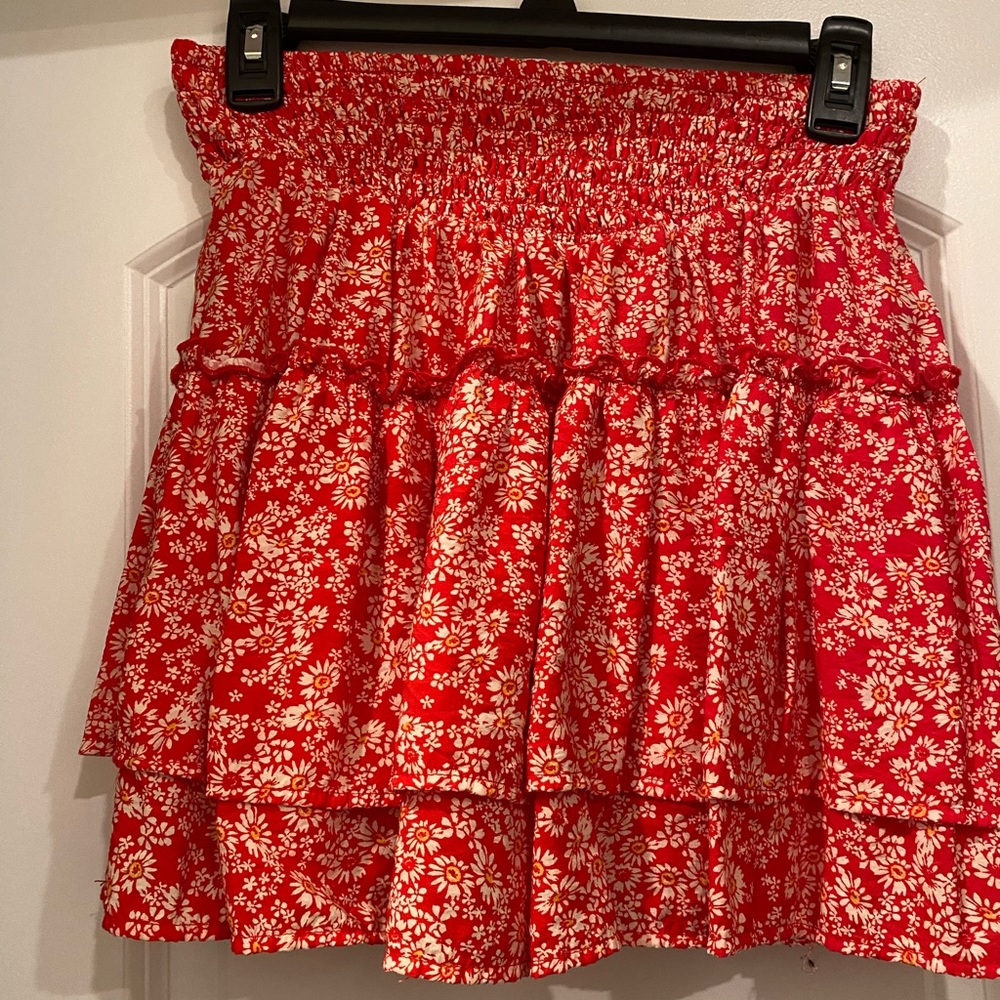 Red Daisy Skort